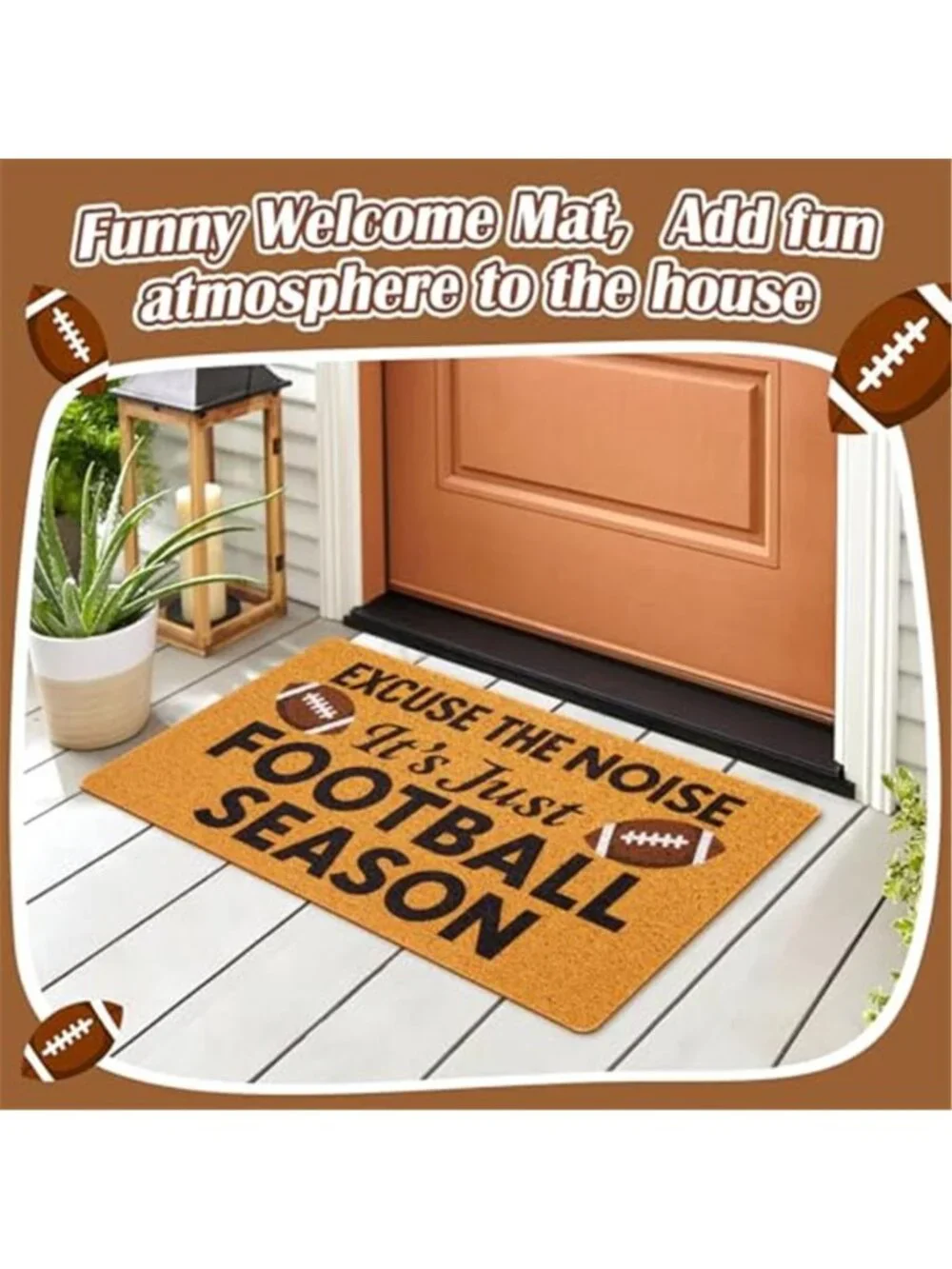Excuse The Noise Football Season Doormat Funny Sports Welcome Mat, 18 x 30 Inch